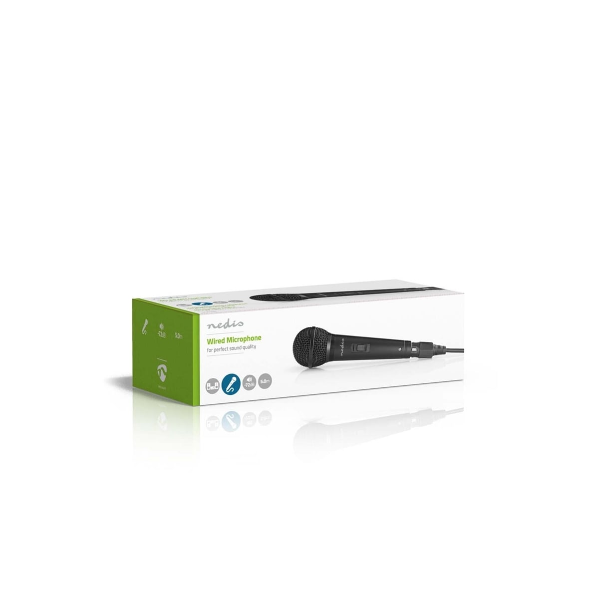 Nedis Wired mikrofon | Kardioid | Avtakbar kabel | 5.00 m | 80 Hz - 13 kHz | 600 Ohm | -72 dB | Av/på-bryter | Reiseveske inkludert | ABS / Aluminium | Sort
