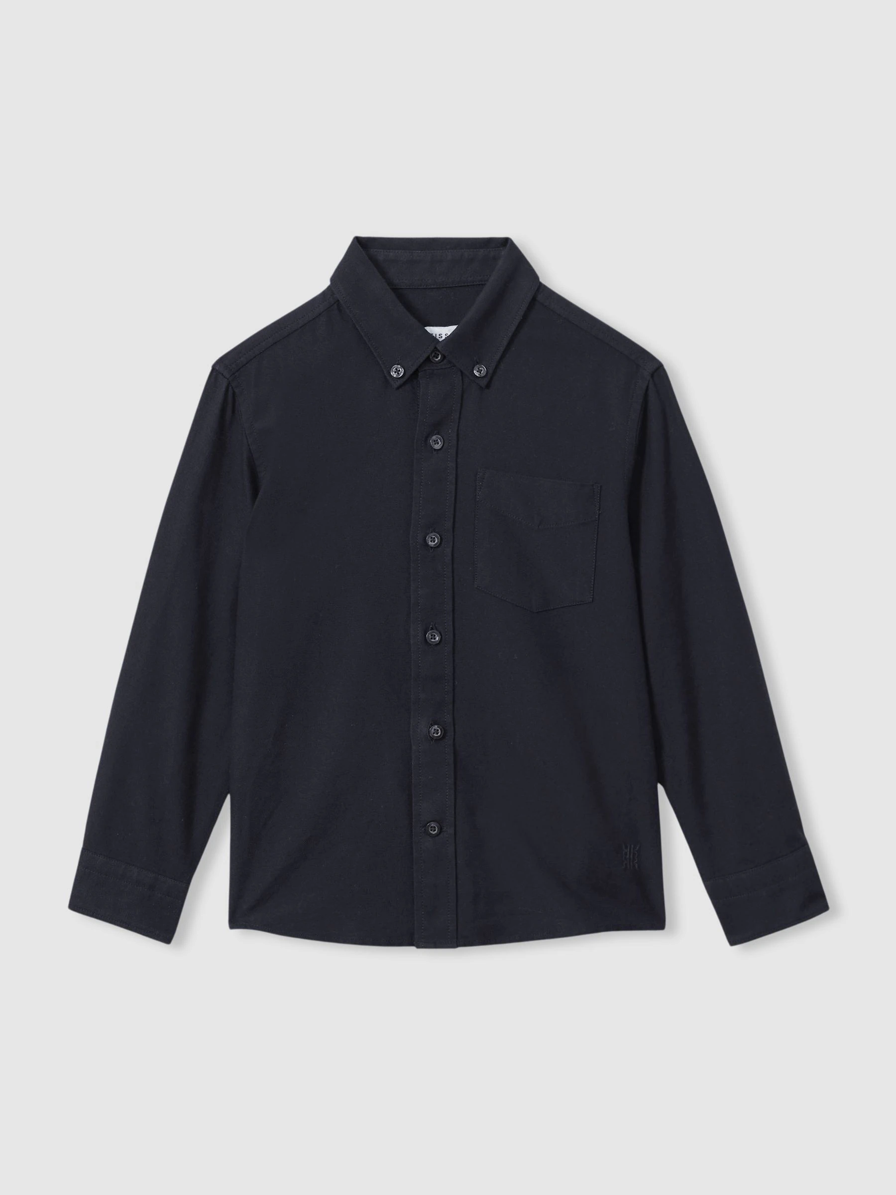 Marineblauw - Reiss Greenwich Oxford overhemd met knopen