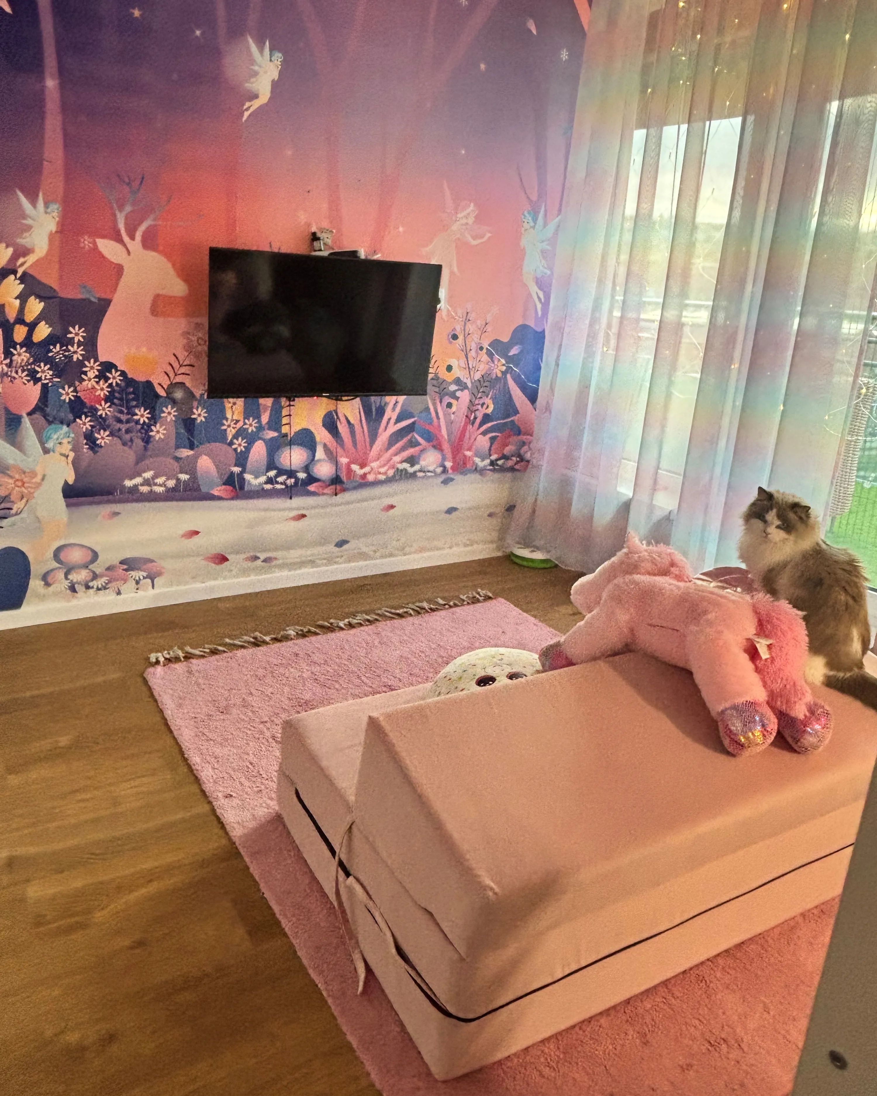 Kindervloerkleed CAPARLI Roze 140 x 200 cm Katoen