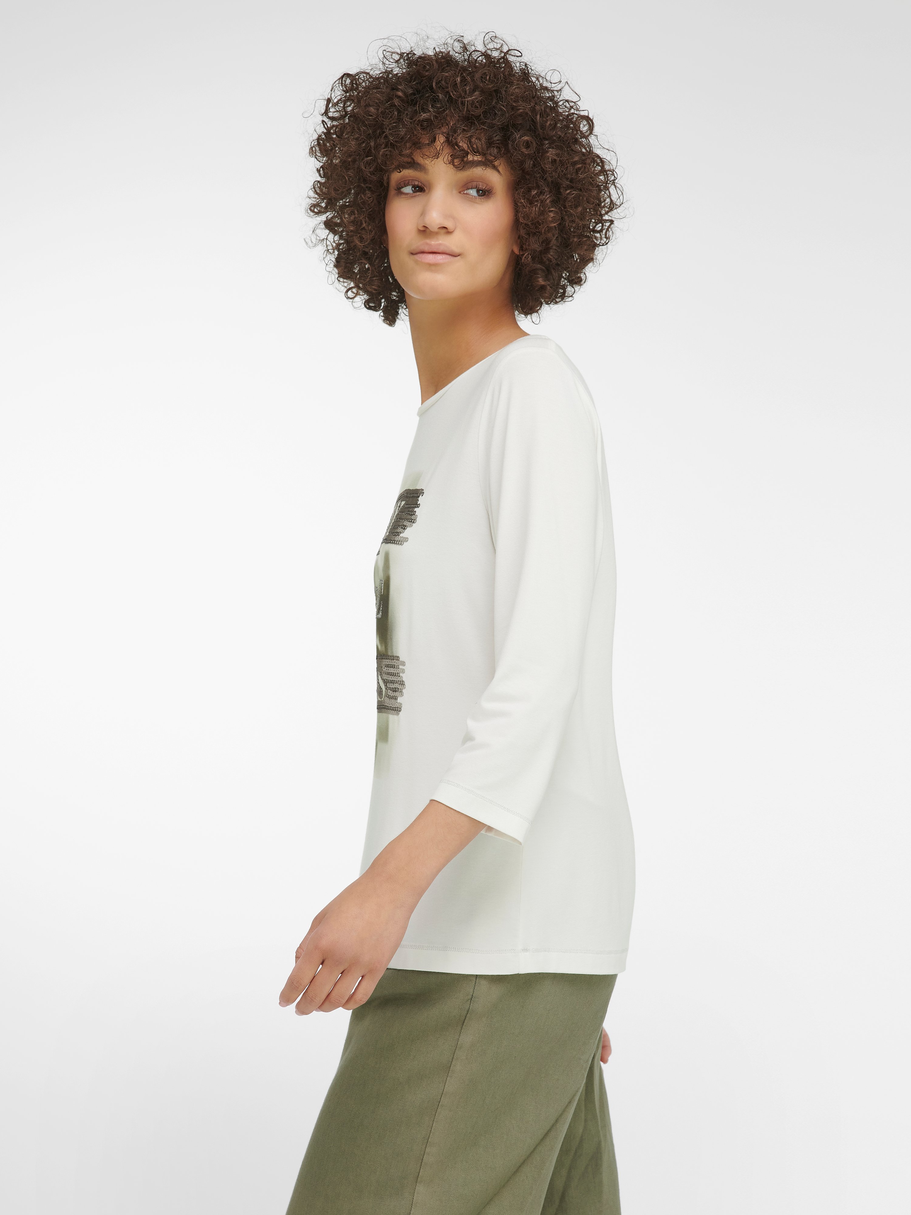 Rundhals-Shirt mit 3/4-Arm