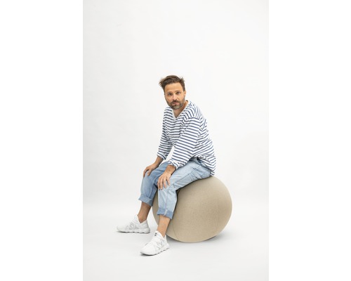 Opblaasbare oefenbal, vilt, beige, Ø 65 cm