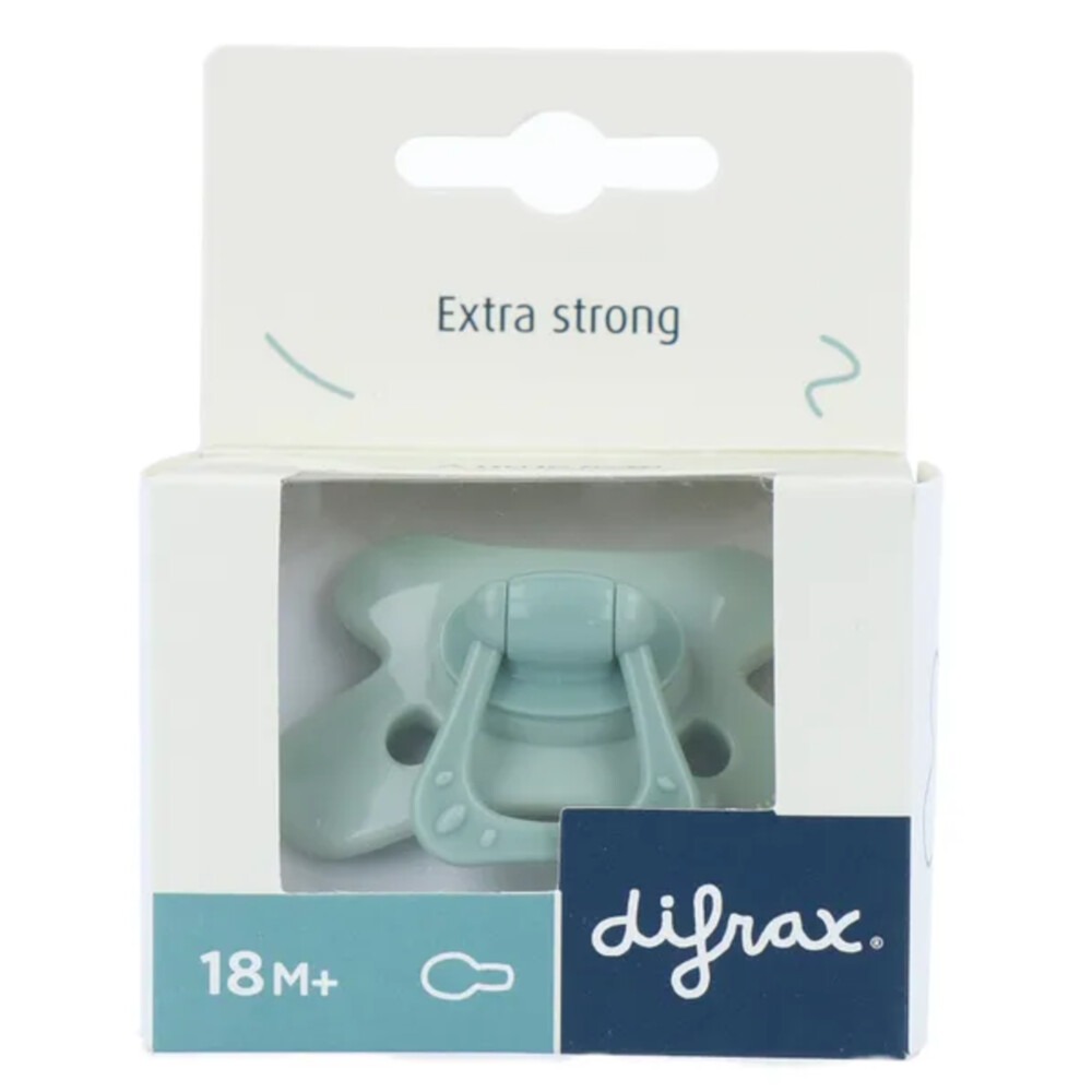 Difrax Fopspeen Natural 18 Maand Siliconen Green (1 stuk)