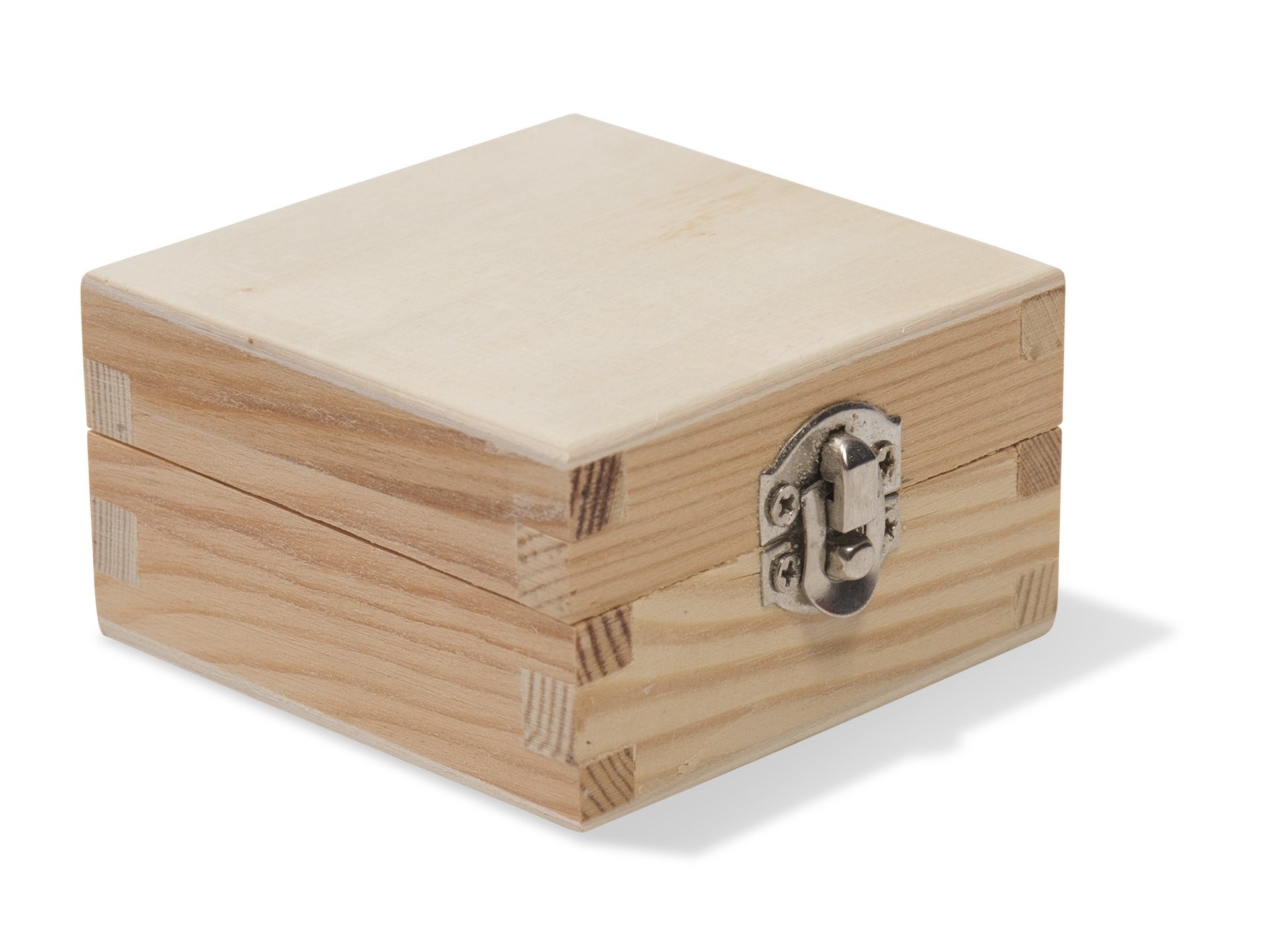 Holzbox quadratisch, Deckel mit Verschluss