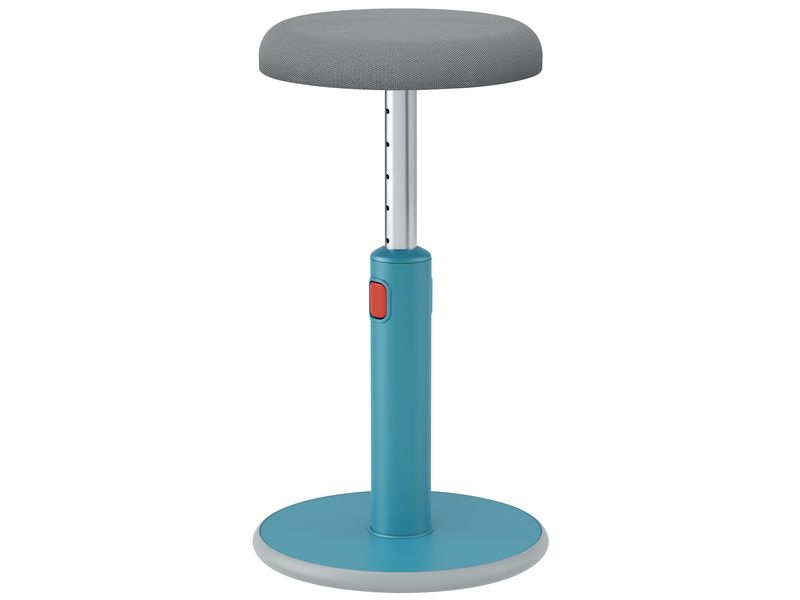 Leitz Ergo Cosy Active Sitz und Stehhocker Blau Höhenverstellbarer, ergonomischer Hocker zum Sitzen und Stehen für eine verbesserte Muskelaktivität und bessere Körperhaltung