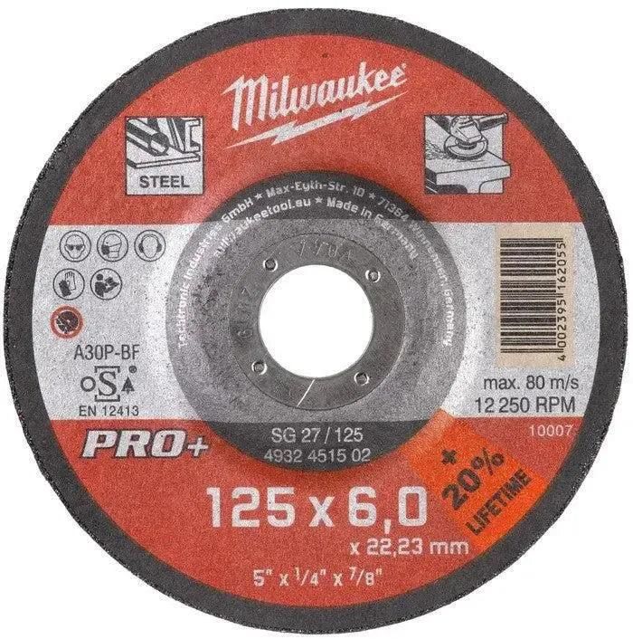 Milwaukee PRO  Metaalafbraamschijf SG 27 / 125x6x22mm - 4932451502