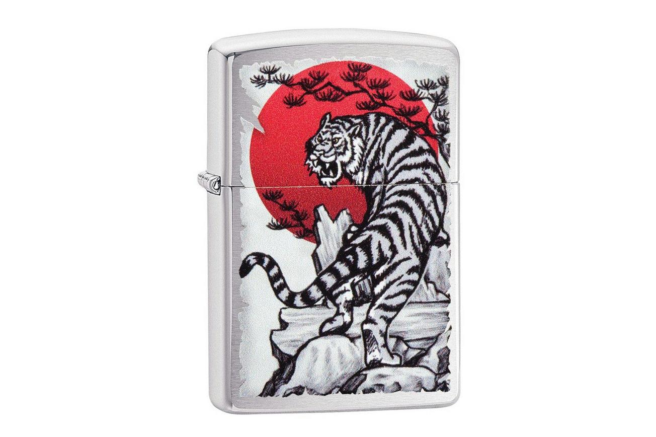 Zippo Asian Tiger Design Brushed Chrome 29889-000002, aansteker