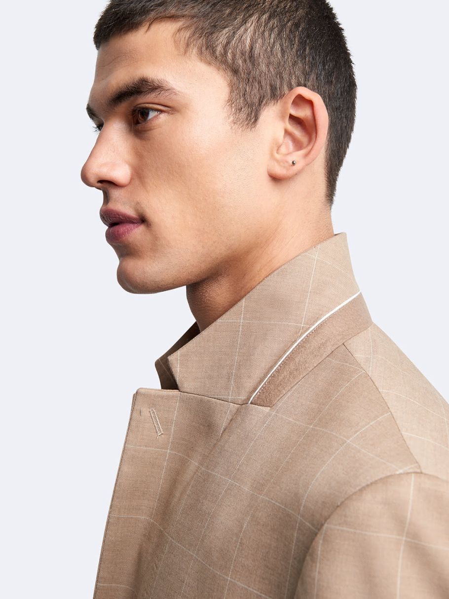 Veste coordonnable slim à carreaux