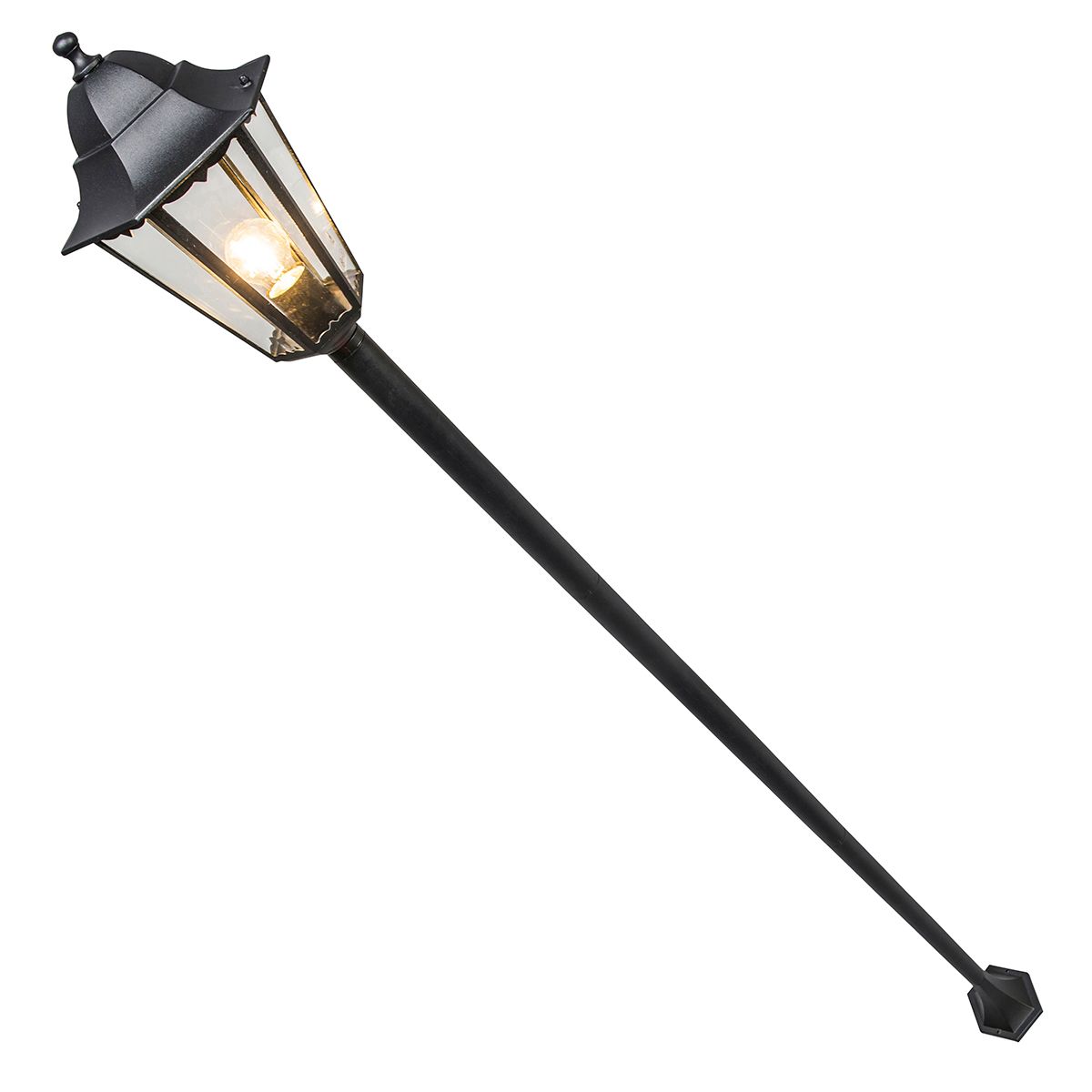 Klassieke staande buitenlamp zwart 170 cm IP44 - New Orleans