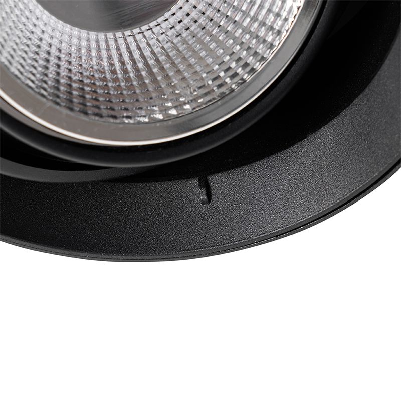 Moderne inbouwspot zwart GU10 AR111 rond trimless - Oneon