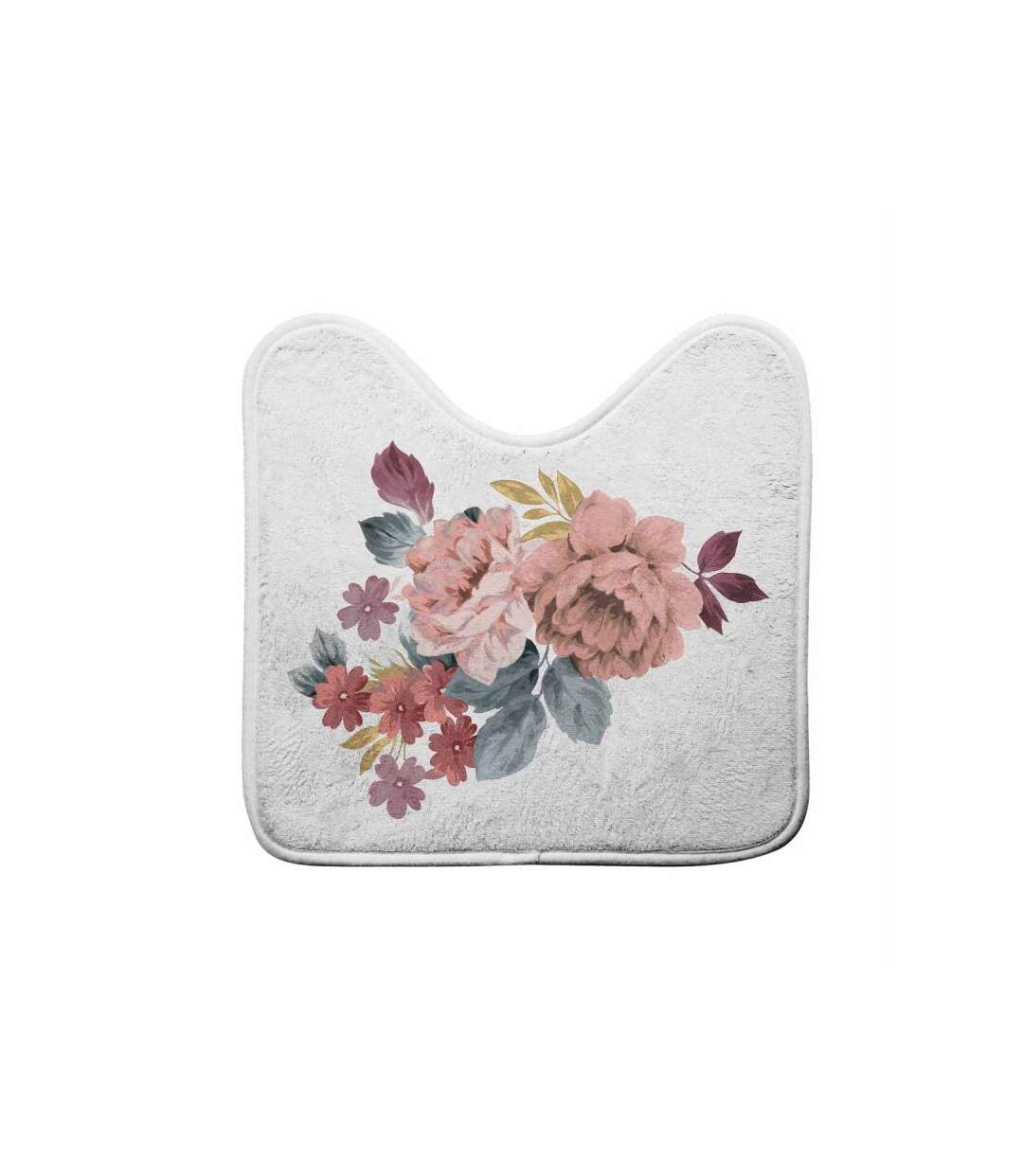 Tapis Contour WC Imprimé Jayana 45x45cm Blanc