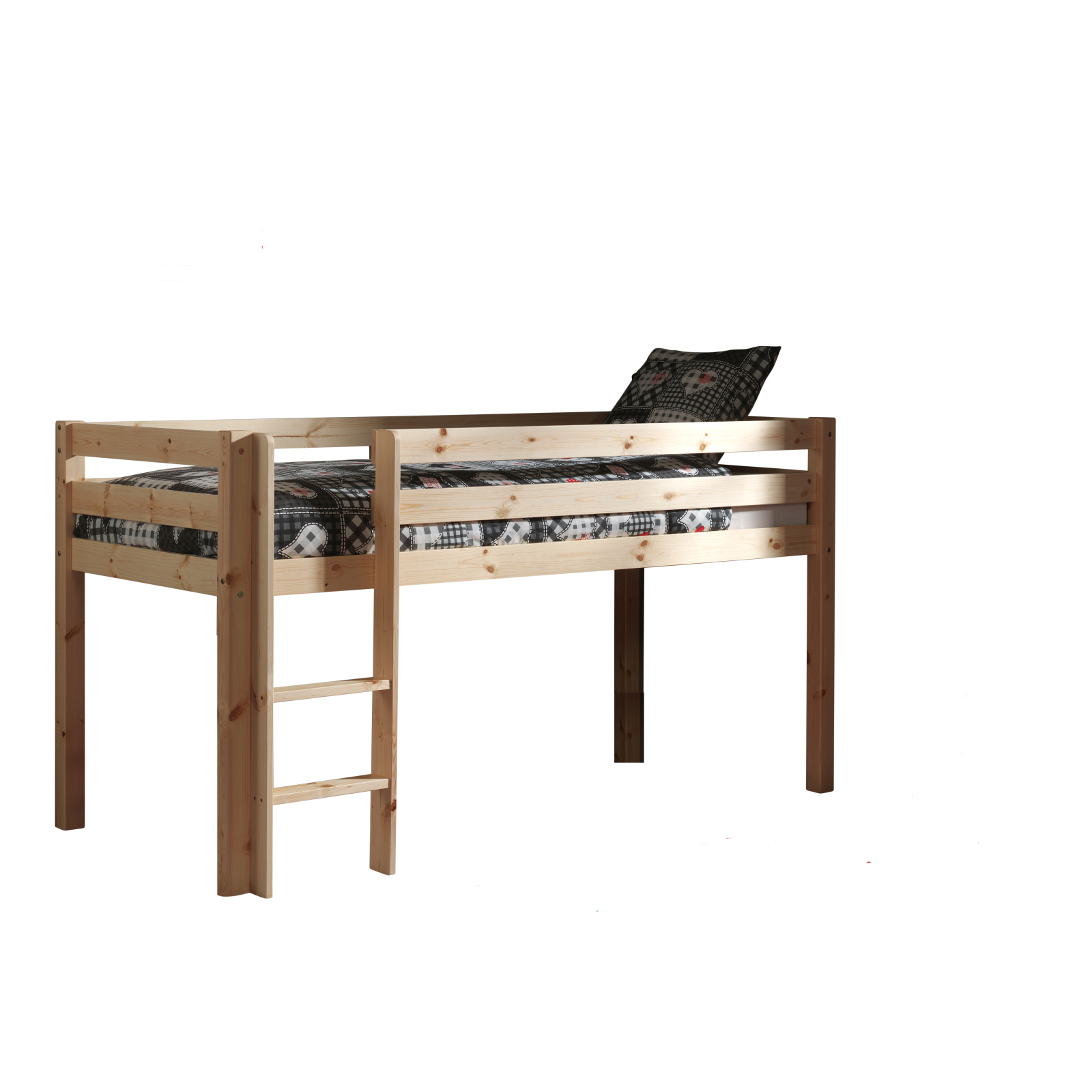 Hochbett PINO - Kiefer Massivholz - 90x200 cm