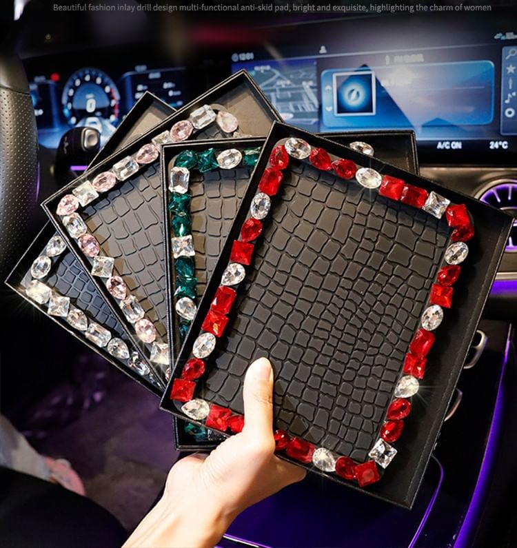 Worthbuy - Verfraaid imitatieleren auto dashboard antislipmat