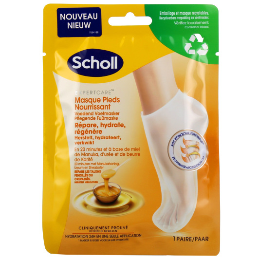 Scholl Masque Pieds Nourrissant au Miel de Manuka