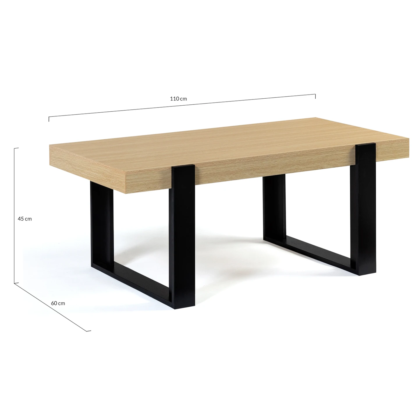 Table basse rectangulaire PHOENIX bois et noir