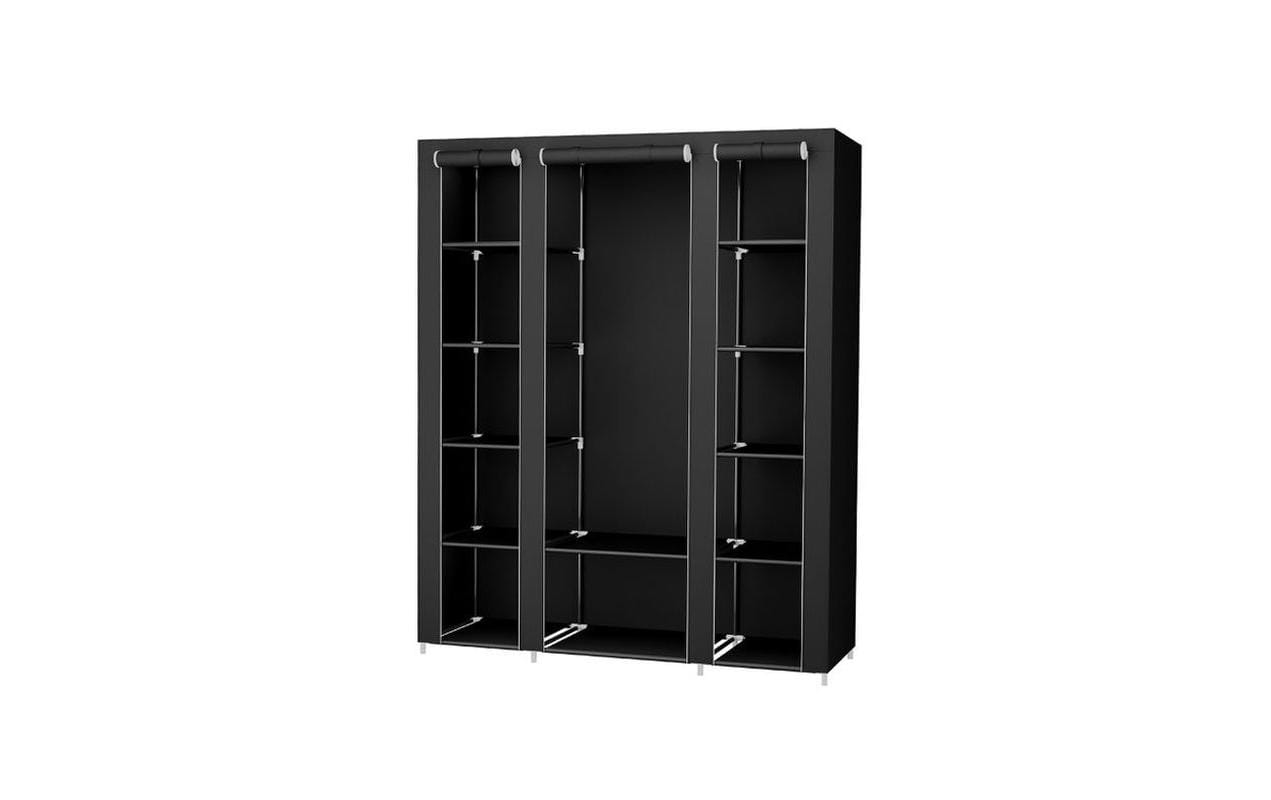 Regal mit hochrollbaren Türen SchwarzKleiderschrank