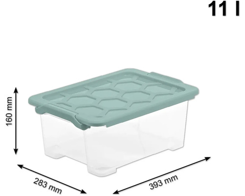 Rotho box met deksel Evo Safe 11 l transparant 28,3x16x28,3 cm