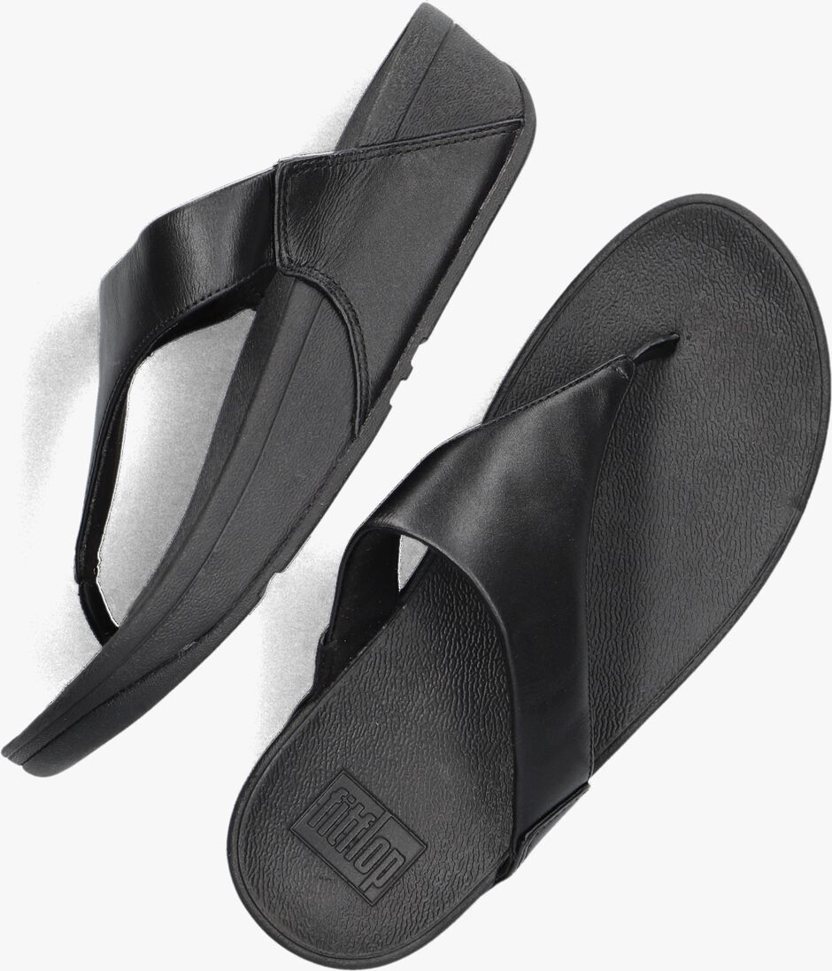 zwarte fitflop teenslippers lulu leather toe-post