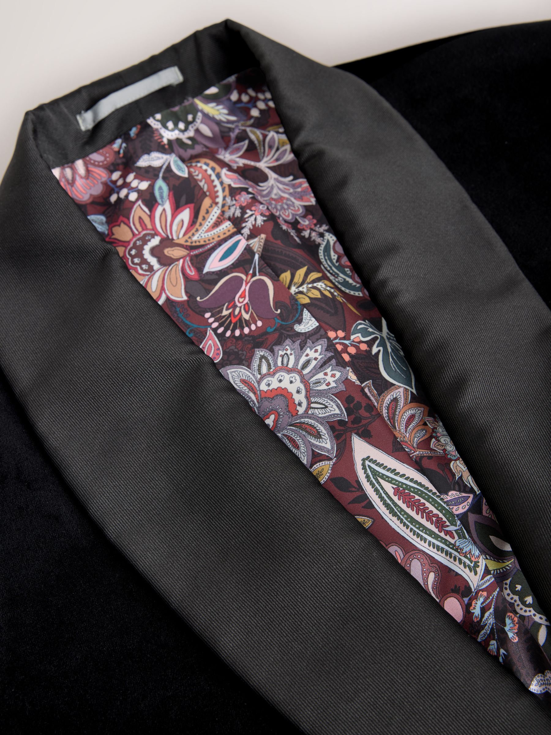Zwart - Normale Pasvorm - Signature Pontoglio Italian Velvet Blazer With Shawl Lapel