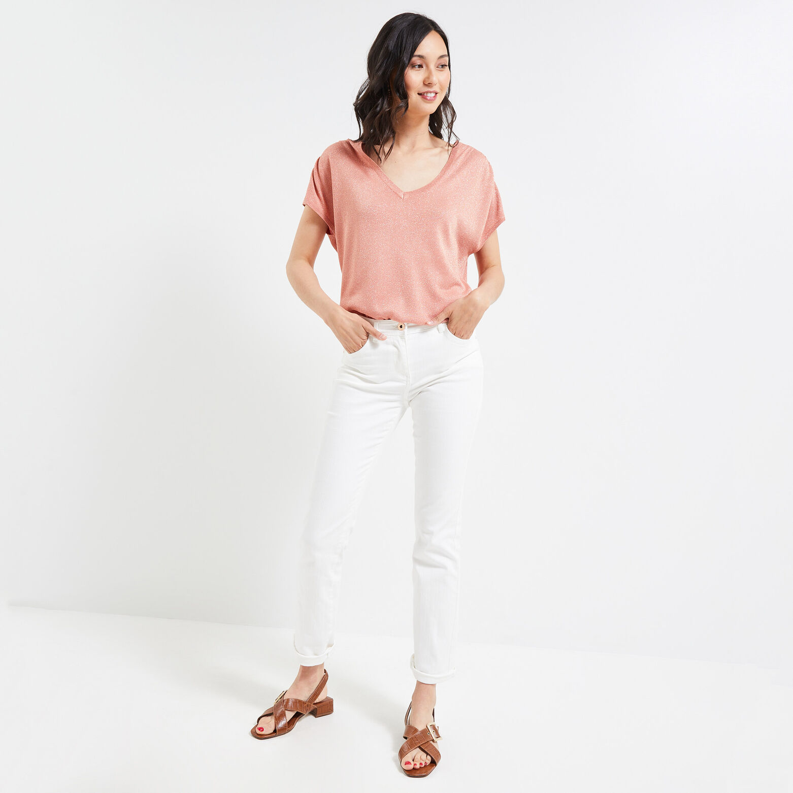 T-shirt scintillant femme