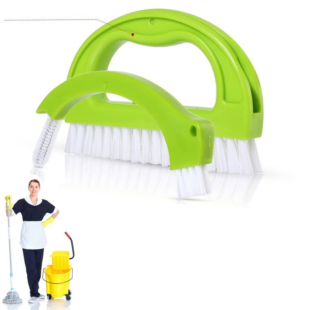 (5er Set) Universal Reinigungs Bürsten mit Nylon Borsten für Fugen / Waschbecken / Fliesen - Grün