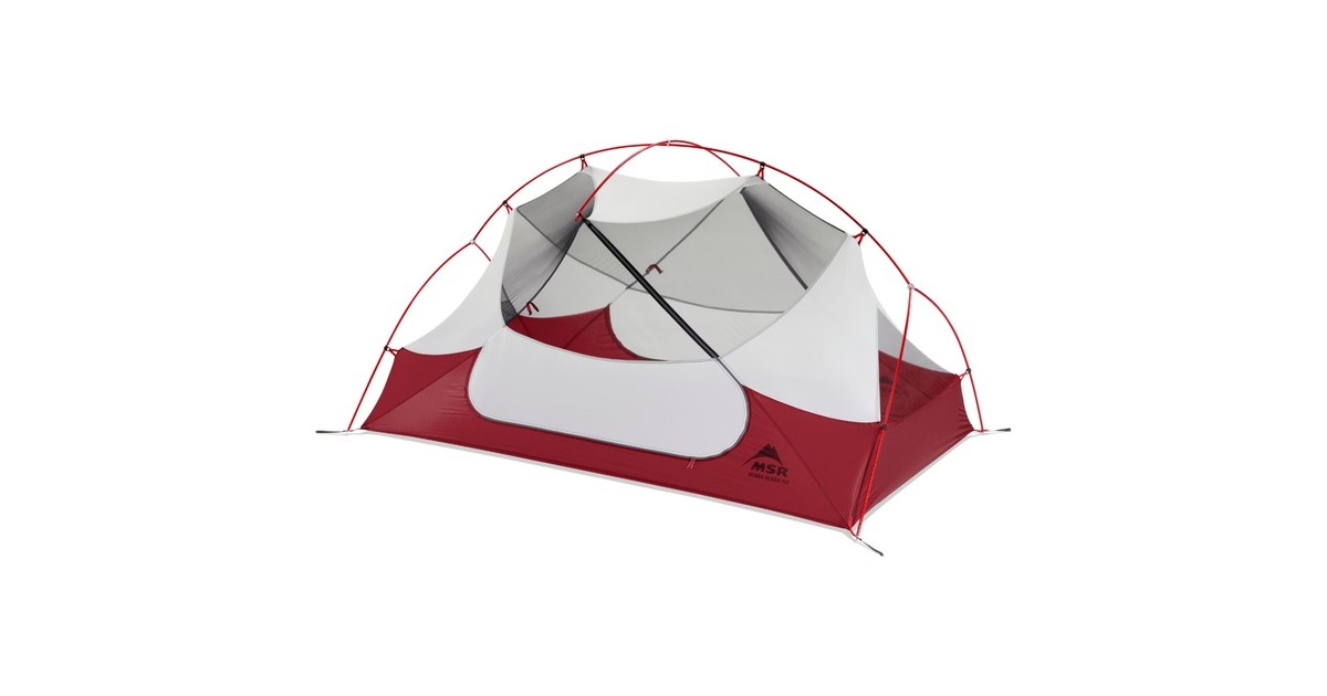 MSRHubba Hubba NX 2-Person Backpacking Tent  (Lichtgrijs/rood)
