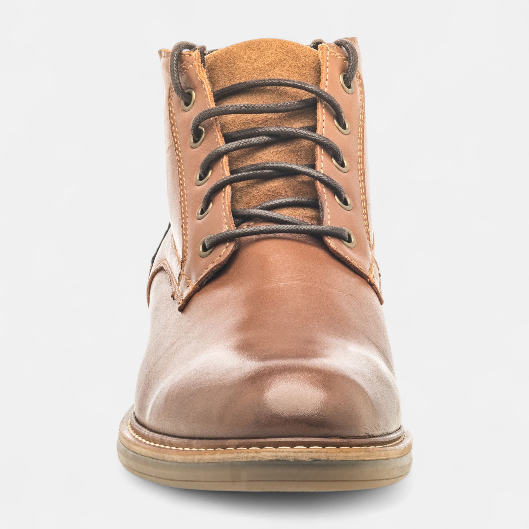 Bottines Homme en cuir cognac