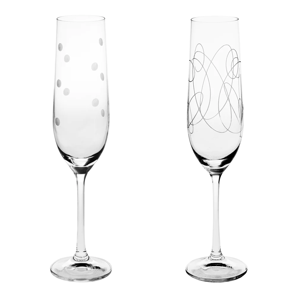 Coffret de 2 flûtes Graphik gravées 19 cl Table passion