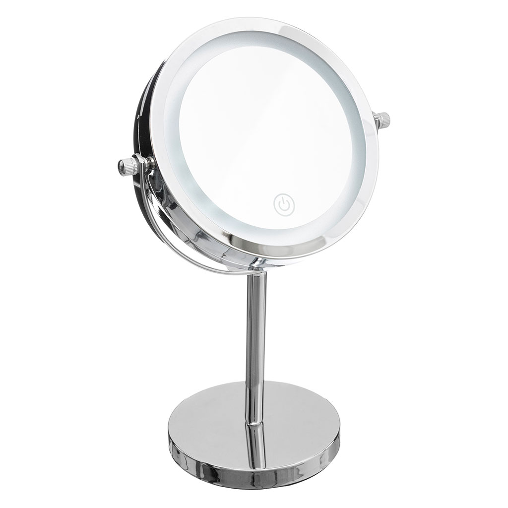 Miroir grossissant LED sur pied H 29.5cm