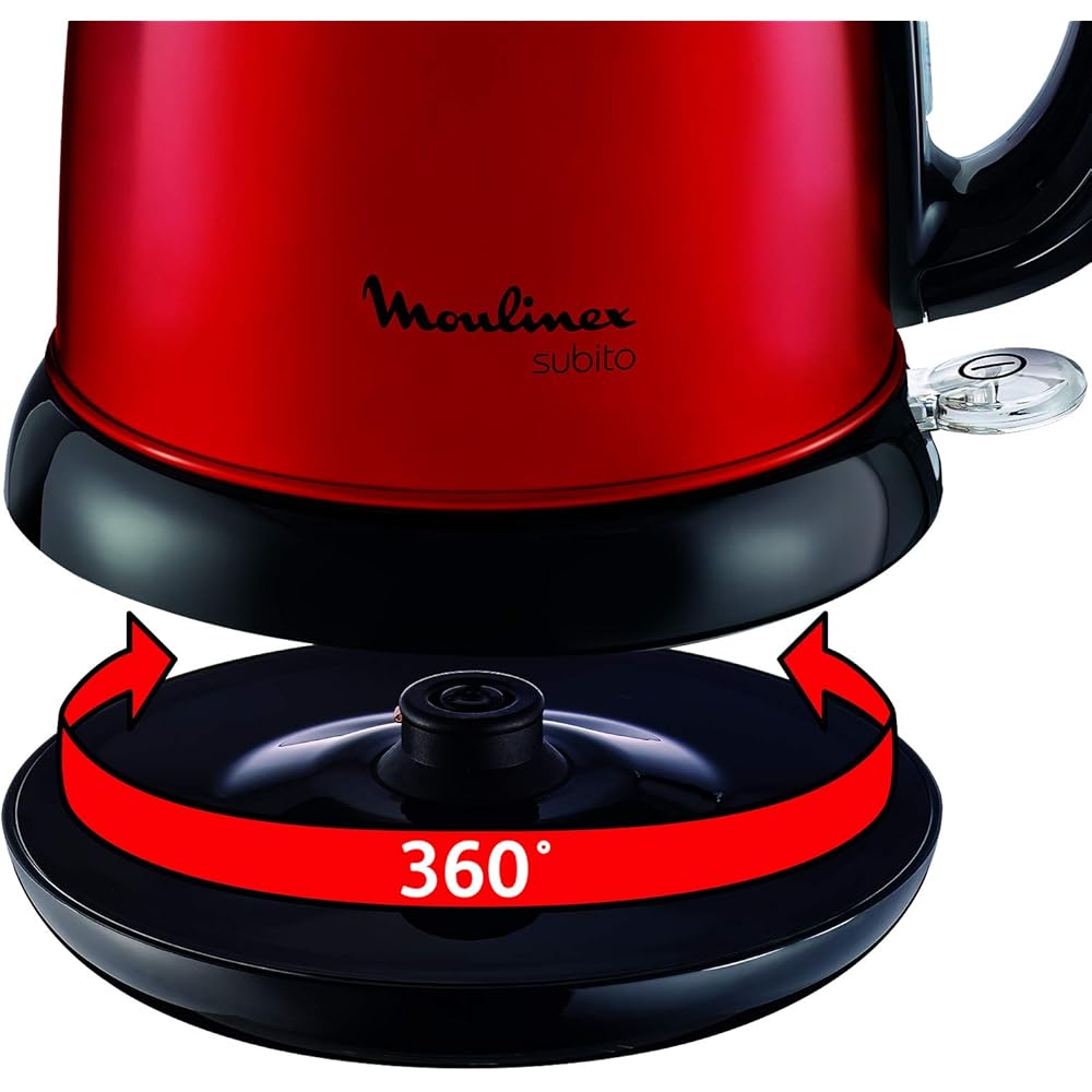 Moulinex LT260D11 Grille-Pain Toaster Subito 2 Fentes Décongélation Réchauffage Thermostat Réglable Rouge Inox 850W + BY540510 Bouilloire Électrique sans Fil Subito Rouge Inox 1,7 L 2400W : Cuisine et Maison