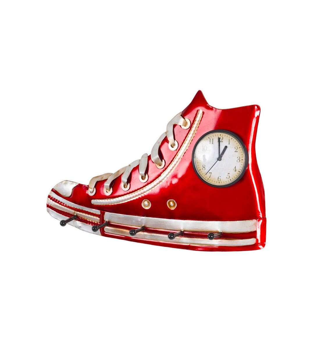 Paris Prix - Patère Murale & Horloge Design baskets 50cm Rouge