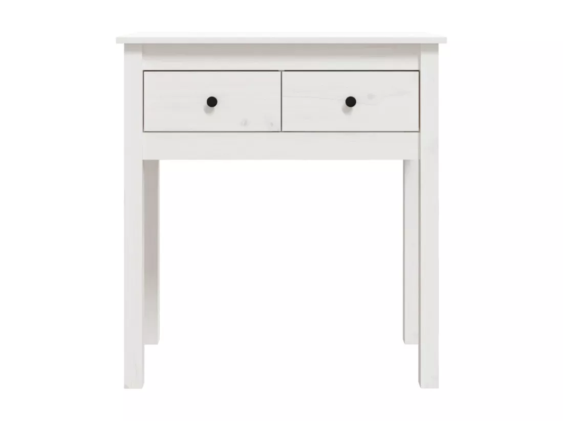 Table console Blanc 70x35x75 cm Bois massif de pin
