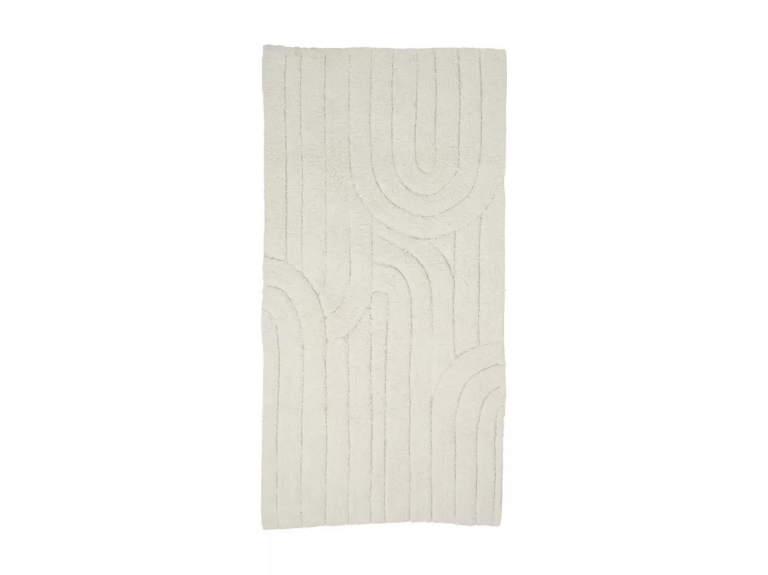 Tapis de bain déco graphique arc en coton 60x120cm