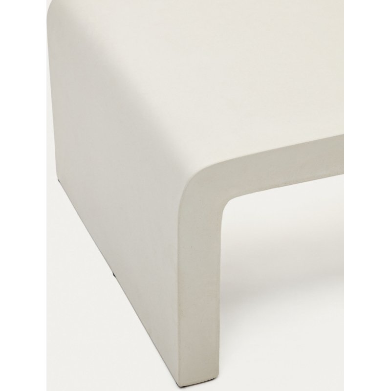 Table basse Aiguablava en ciment blanc 135 x 65 cm