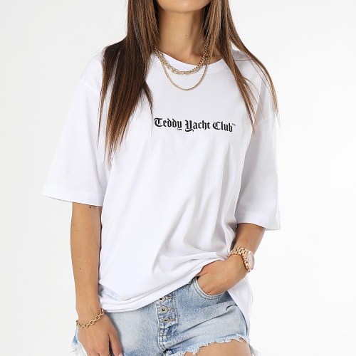Tee Shirt Oversize Large Femme Art Series Blue Blanc