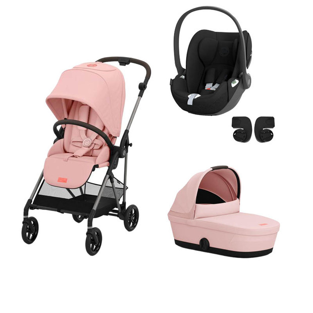 Poussette TRIO Melio 4 Taupe Nacelle Candy Pink Cloud T Sepia Black - CYBEX