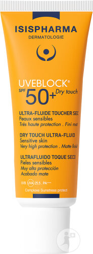 Isispharma Uveblock IP50+ Dry Touch Ultra-Fluide Toucher Sec Peaux Sensibles 40ml