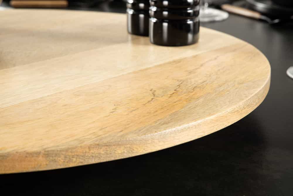 Runder Drehteller MAKASSAR 50cm natur Mangoholz massiv handmade
