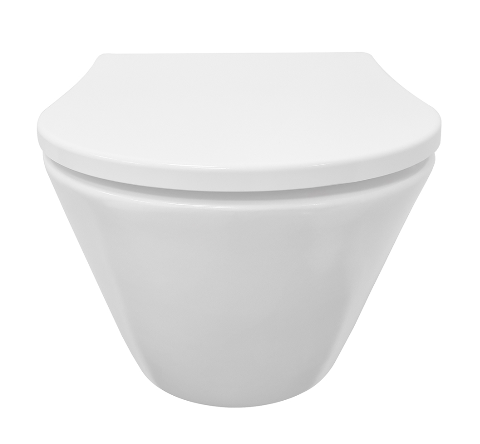 Mueller Filo randloos toilet met zitting mat wit