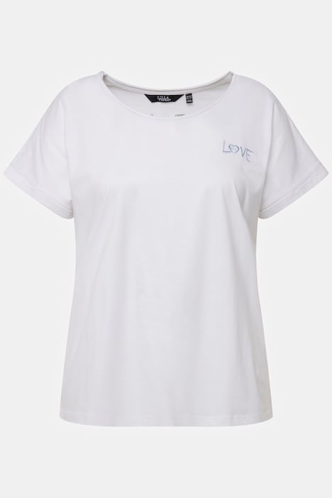 Loungewear-Shirt, Oversized, Stickerei, Rundhals, Halbarm