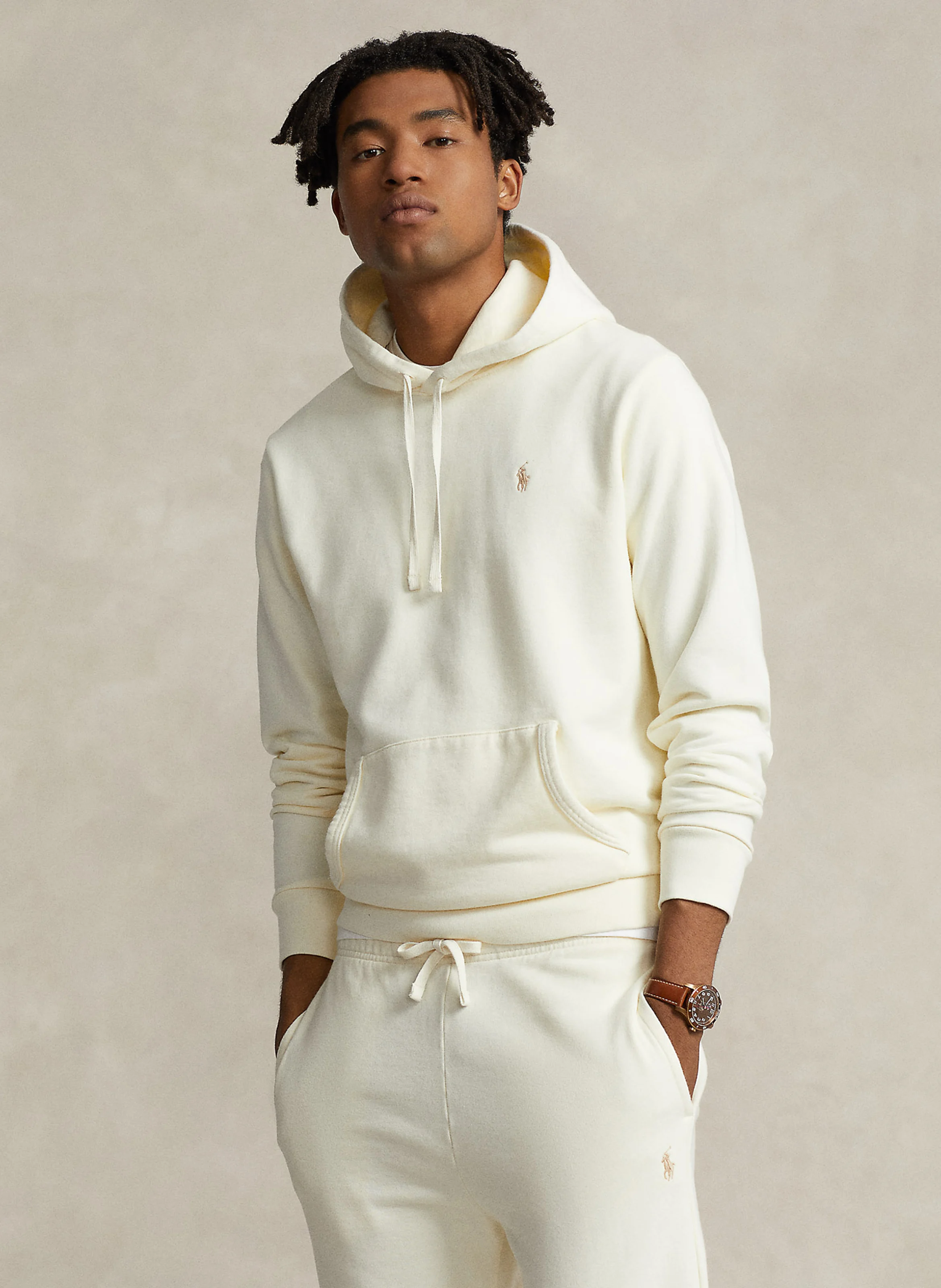 Sweat à capuche en coton | Beige