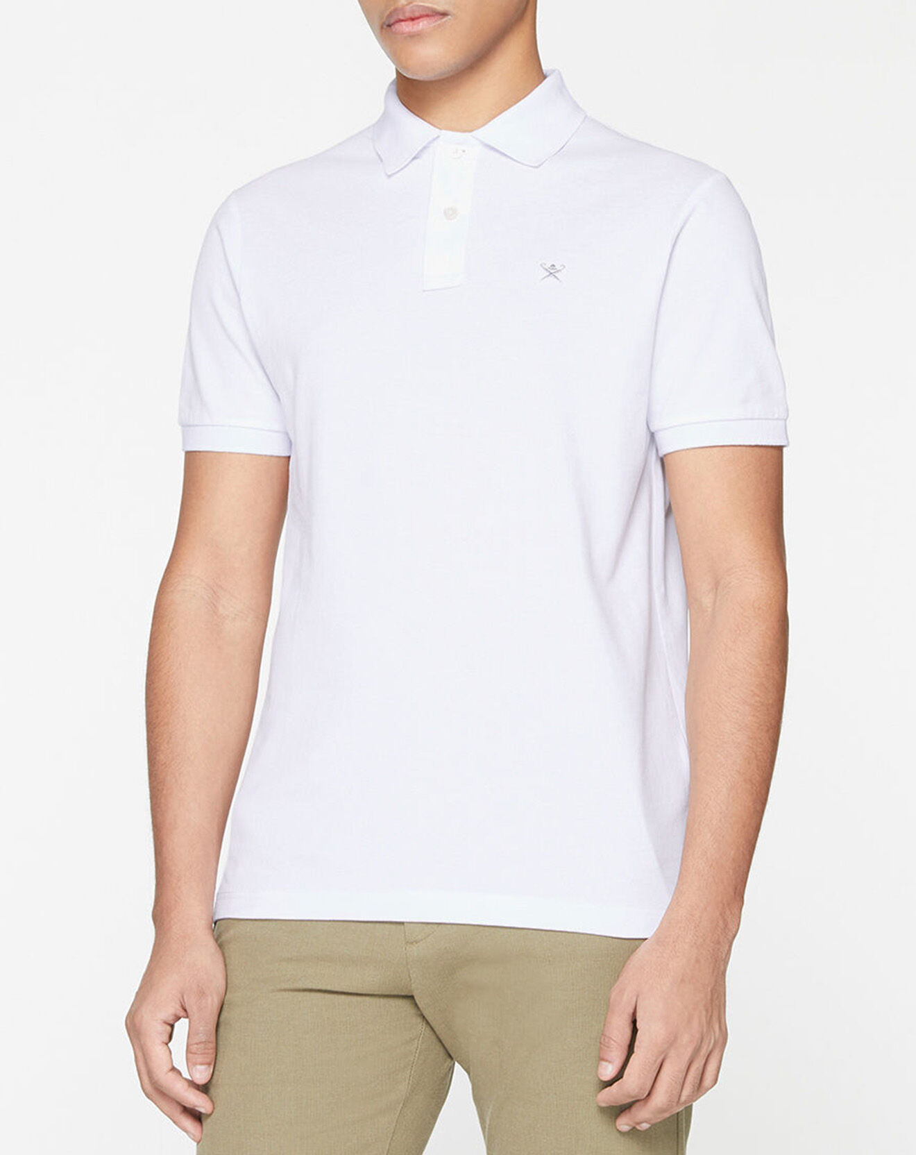 Hackett London Polo Slim Fit uni blanc