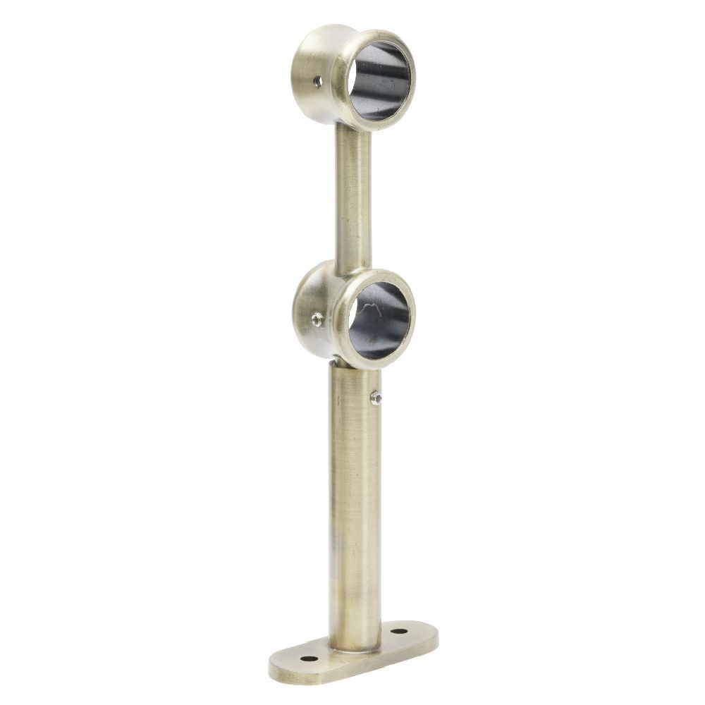 Support double extensible métal doré pour tringle Ø2xL17,5/20cm