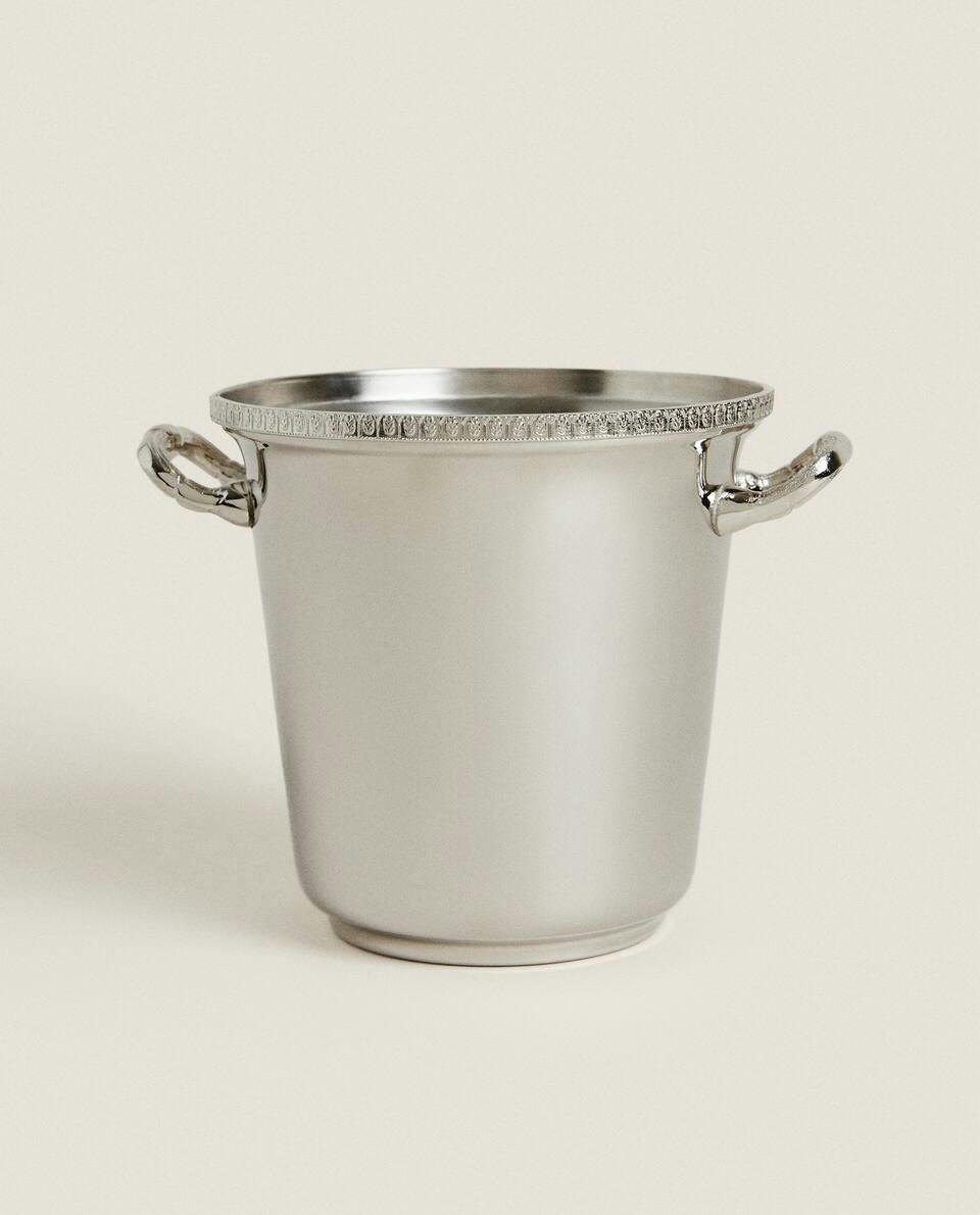 Balde de gelo de aço com alças