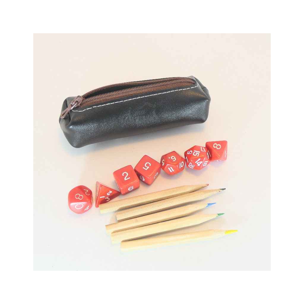 Trousse à dés Nomade - Noire / Marron