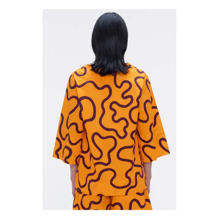 Our Sister Chemise Blossom Imprimée Popeline de Coton | Orange