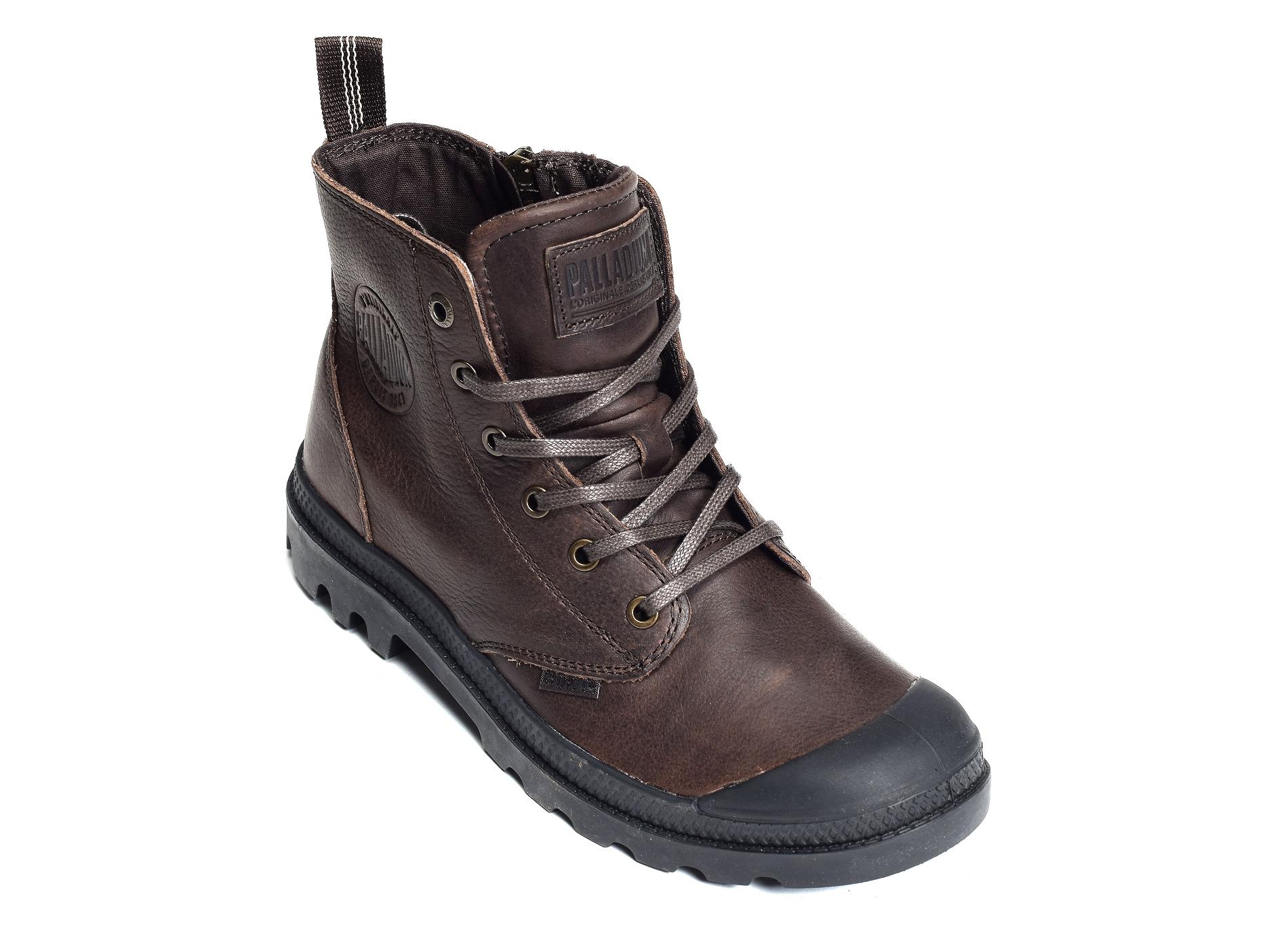 Pampa zip leather marron