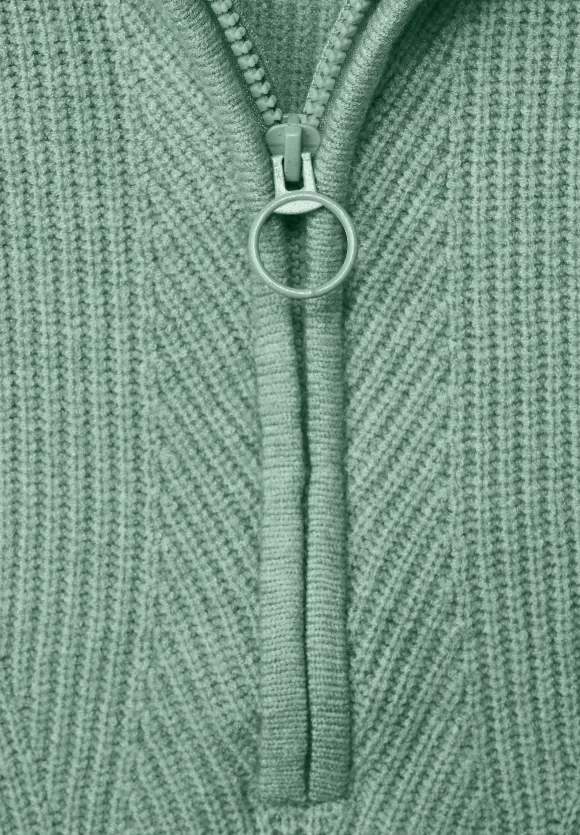 Troyer Pullunder mit Zipper - gentle green melange
