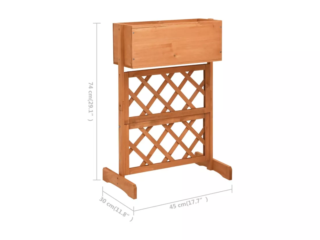 Jardinière à treillis de jardin Orange 45x30x74cm Bois de sapin