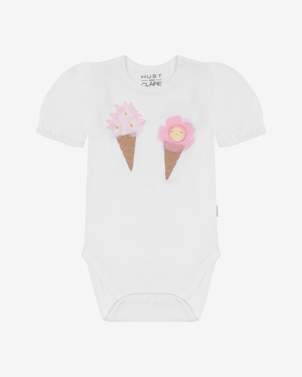 Body m/ Puff ermer – 95% Bomull,5% Elastan | HCBritt Ice cream