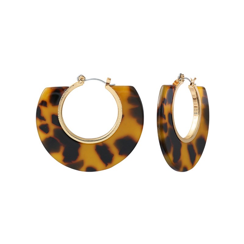 Boucles d'oreilles créoles motifs léopard